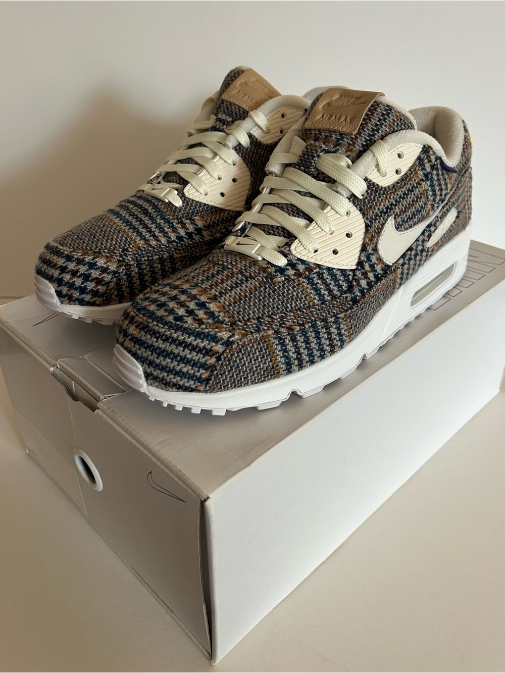 Nike Air Pendleton Collab Plaid Tweed Sneakers in Beige, Blue, Brown